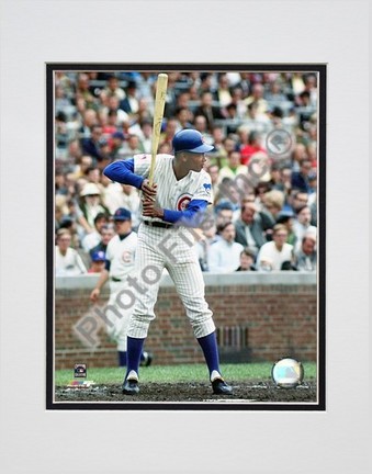 Ernie Banks Batting Stance Double Matted 8" X 10" Photograph (Unframed)