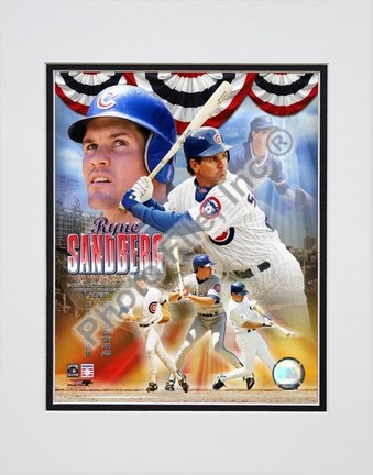 Ryne Sandberg Legends Composite Double Matted 8" X 10" Photograph (Unframed)