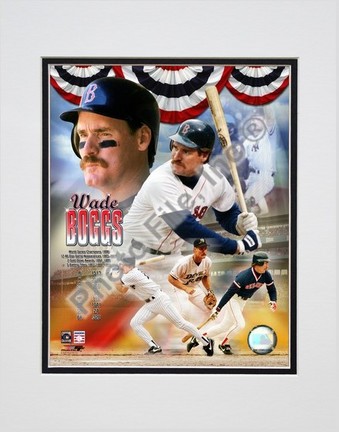 Wade Boggs Legends Composite Double Matted 8" X 10" Photograph (Unframed)