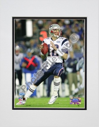 Tom Brady "Super Bowl XXXIX Passing in First Quarter" Double Matted 8" X 10" Photograph (Unframed)