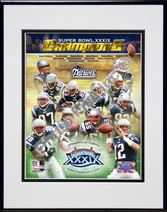 New England Patriots "Super Bowl XXXIX Champions Composite" Double Matted 8" X 10" Photograph in Bla