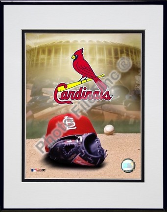 St. Louis Cardinals "2004 Logo / Cap" Double Matted 8" X 10" Photograph in Black Anodized Aluminum F