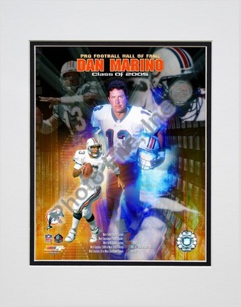 Dan Marino "2005 HOF Composite" Double Matted 8" X 10" Photograph (Unframed)