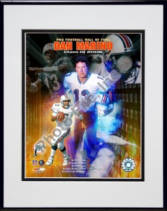 Dan Marino "2005 HOF Composite" Double Matted 8" X 10" Photograph in Black Anodized Aluminum Frame