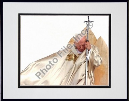 Pope John Paul II "1920 - 2005" Double Matted 8" X 10" Photograph in Black Anodized Aluminum Frame