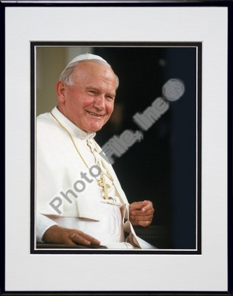 Pope John Paul II "1920 - 2005 (Vertical)" Double Matted 8" X 10" Photograph in Black Anodized Alumi
