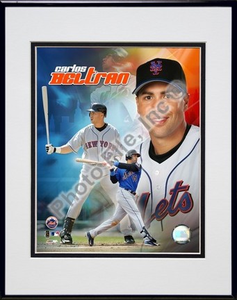 Carlos Beltran "2005 Composite" Double Matted 8" X 10" Photograph in Black Anodized Aluminum Frame