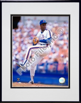 Dwight Gooden "Pitching Action" Double Matted 8" X 10" Photograph in Black Anodized Aluminum Frame