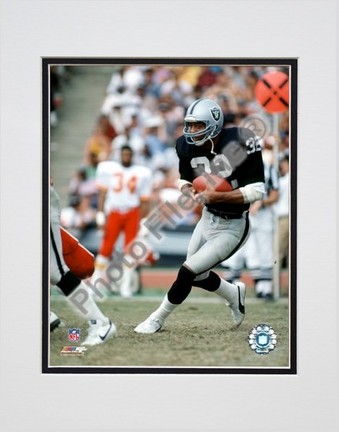 Marcus Allen "Black Uniform With Ball" Double Matted 8" X 10" Photograph (Unframed)