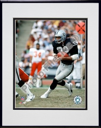 Marcus Allen "Black Uniform With Ball" Double Matted 8" X 10" Photograph in Black Anodized Aluminum 