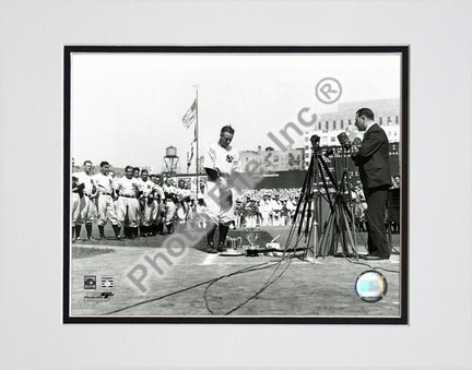 Lou Gehrig "Farewell (Horizontal)" Double Matted 8" X 10" Photograph (Unframed)