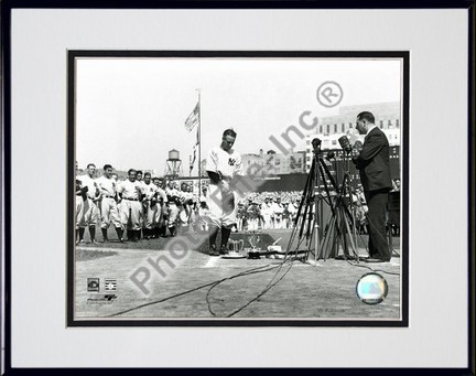 Lou Gehrig "Farewell (Horizontal)" Double Matted 8" X 10" Photograph in Black Anodized Aluminum Fram
