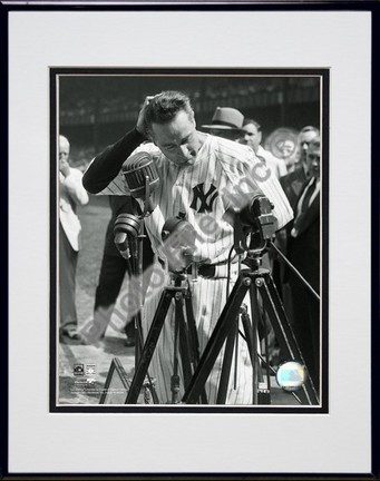 Lou Gehrig "Farewell #2 (Vertical)" Double Matted 8" X 10" Photograph in Black Anodized Aluminum Fra
