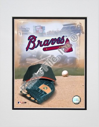 Atlanta Braves "2005 Logo / Cap and Glove" Double Matted 8" X 10" Photograph (Unframed)