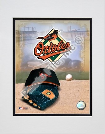 Baltimore Orioles "2005 Logo / Cap and Glove" Double Matted 8" X 10" Photograph (Unframed)