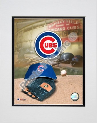Chicago Cubs "2005 Logo / Cap and Glove" Double Matted 8" X 10" Photograph (Unframed)
