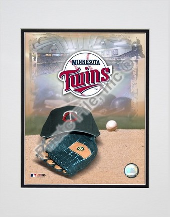 Minnesota Twins "2005 Logo / Cap and Glove" Double Matted 8" X 10" Photograph (Unframed)