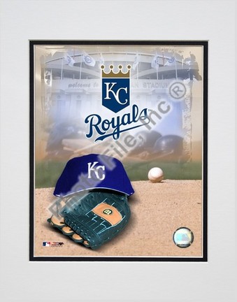 Kansas City Royals "2005 Logo / Cap and Glove" Double Matted 8" X 10" Photograph (Unframed)