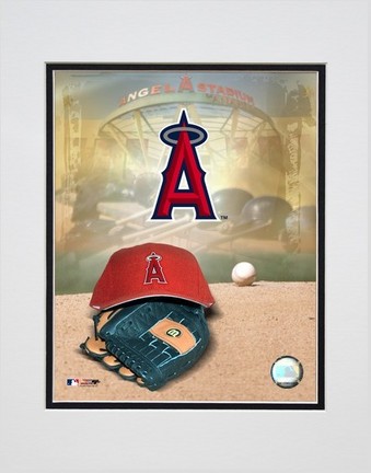 Los Angeles Angels of Anaheim "2005 Logo / Cap and Glove" Double Matted 8" X 10" Photograph (Unframe