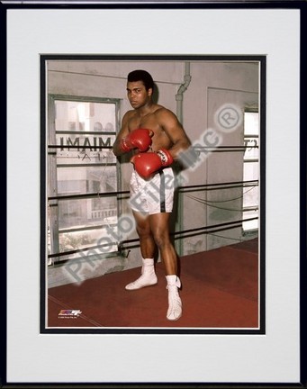 Muhammad Ali "At The Gym #3" Double Matted 8" X 10" Photograph in Black Anodized Aluminum Frame