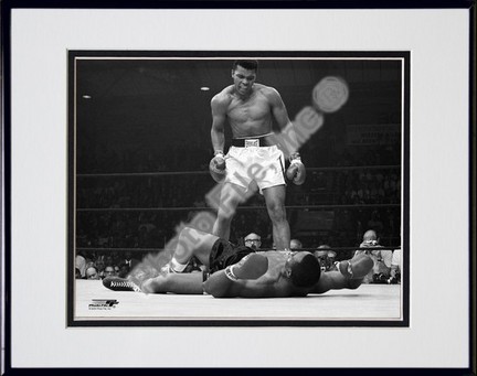 Muhammad Ali "1965 1st Round Knock Out Against Sonny Liston #5" Double Matted 8" X 10" Photograph in