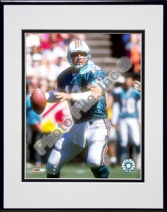 Dan Marino "Passing Action" Double Matted 8" X 10" Photograph in Black Anodized Aluminum Frame