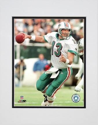 Dan Marino "Dropping Back" Double Matted 8" X 10" Photograph (Unframed)