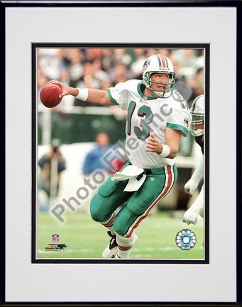 Dan Marino "Dropping Back" Double Matted 8" X 10" Photograph in Black Anodized Aluminum Frame