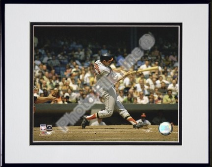 Brooks Robinson "Batting Action" Double Matted 8" X 10" Photograph in Black Anodized Aluminum Frame