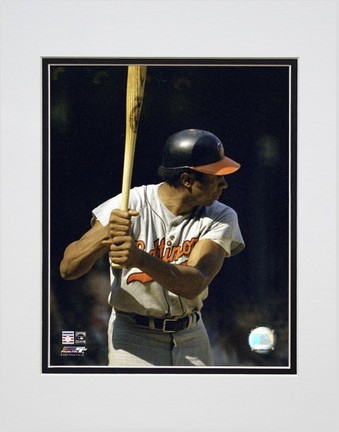 Frank Robinson "Batting Action" Double Matted 8" X 10" Photograph (Unframed)