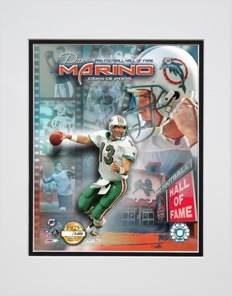 Dan Marino "Hall of Fame - Photo File Gold (Limited Edition)" Double Matted 8" X 10" Photograph (Unf