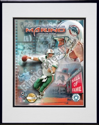 Dan Marino "Hall of Fame - Photo File Gold (Limited Edition)" Double Matted 8" X 10" Photograph in B