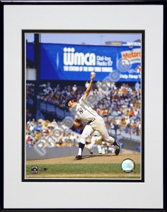 Sparky Lyle "Pitching Action" Double Matted 8" X 10" Photograph in Black Anodized Aluminum Frame