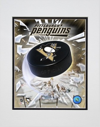 Pittsburgh Penguins "2005 Logo / Puck" Double Matted 8" X 10" Photograph (Unframed)