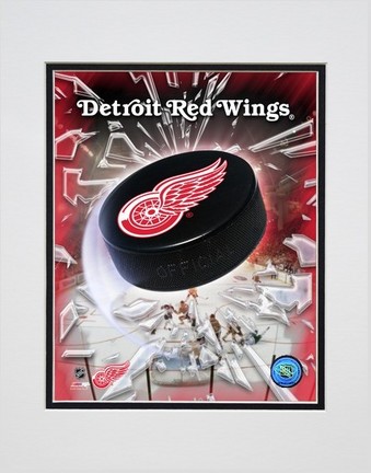 Detroit Red Wings "2005 Logo / Puck" Double Matted 8" X 10" Photograph (Unframed)