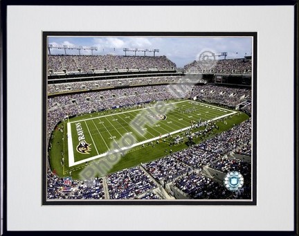 Baltimore Ravens "M&T Bank Stadium" Double Matted 8" X 10" Photograph in Black Anodized Aluminum