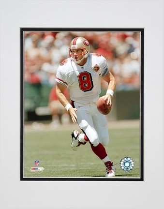 Steve Young "Rolling Out" Double Matted 8" X 10" Photograph (Unframed)