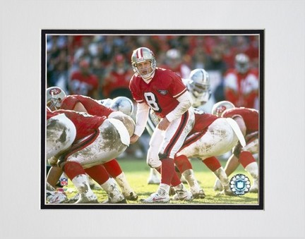 Steve Young "Calling Play" Double Matted 8" X 10" Photograph (Unframed)