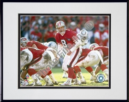 Steve Young "Calling Play" Double Matted 8" X 10" Photograph in Black Anodized Aluminum Frame