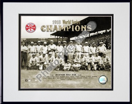 Boston Red Sox "1918 World Series Champions" Double Matted 8" X 10" Photograph in Black Anodized Alu