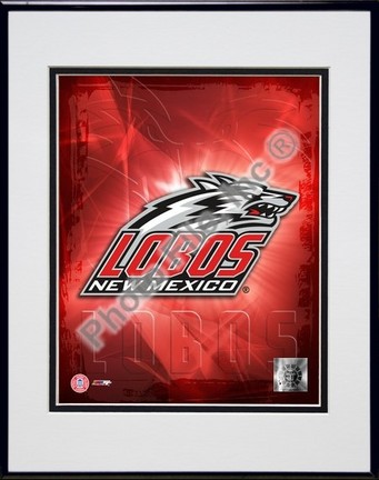 New Mexico Lobos "2005 Logo" Double Matted 8" X 10" Photograph in Black Anodized Aluminum Frame