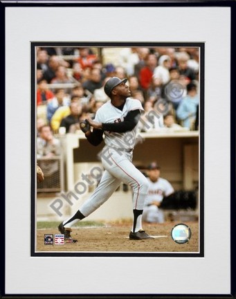 Willie McCovey "Batting Action" Double Matted 8" x 10" Photograph in Black Anodized Aluminum Frame