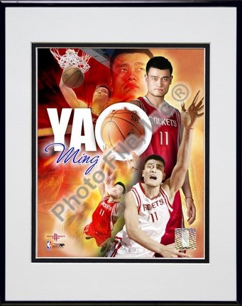 Yao Ming "Portrait Plus 2005" Double Matted 8" x 10" Photograph in Black Anodized Aluminum Frame