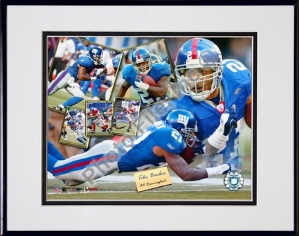 Tiki Barber "2005 Scrapbook" Double Matted 8" X 10" Photograph in Black Anodized Aluminum Frame