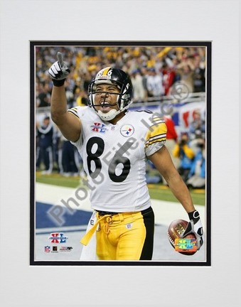 Hines Ward "Super Bowl XL Vertical Celebration #11" Double Matted 8" x 10" Photograph (Unframed)