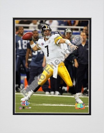 Ben Roethlisberger "Super Bowl XL Passing Action #2" Double Matted 8" x 10" Photograph (Unframed)