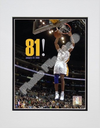 Kobe Bryant "Los Angeles Lakers 81 Point Game (1/22/2006)" Double Matted 8" x 10" Photograph (Unfram
