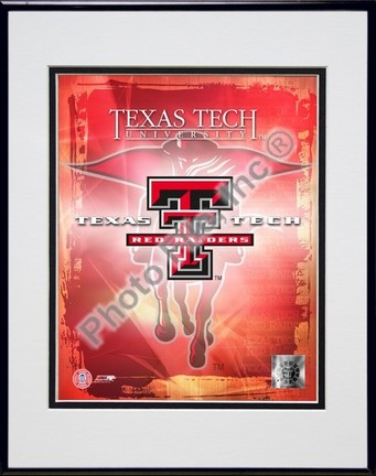 Texas Tech Red Raiders "University  Logo" Double Matted 8" x 10" Photograph in Black Anodized Alumin