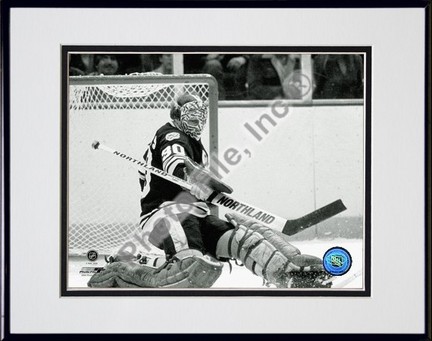 Gerry Cheevers "Action" Double Matted 8" x 10" Photograph in Black Anodized Aluminum Frame