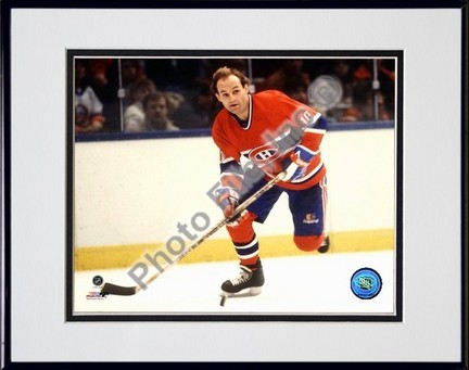 Guy Lafleur "Action" Double Matted 8" x 10" Photograph in Black Anodized Aluminum Frame